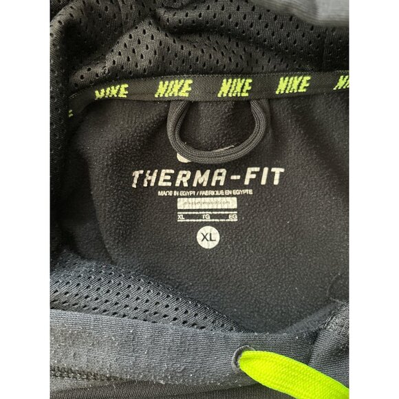 Nike Therma-Fit Hoodie Mens XL Black Volt Pullover Sweatshirt Swoosh 485784-018 - Picture 3 of 8